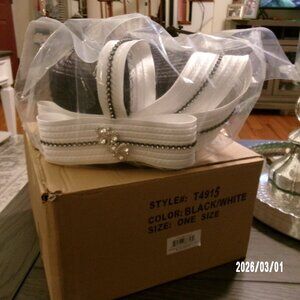 NEW T4915 Dorinda Clark Cole Hat One Size BLACK & WHITE DOUBLE THE ELEGANCE HAT